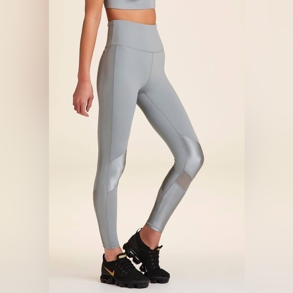 ALALA Love Tight Ballet high waisted Leggings gray Mesh panels Size M - Picture 2 of 12